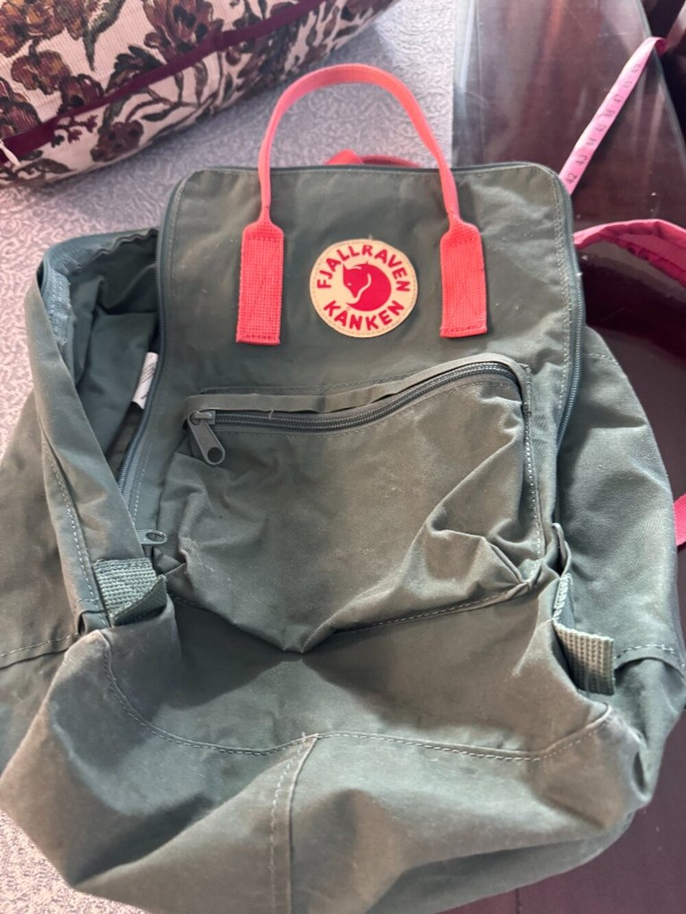 Fjallraven Kanken Laptop 15" Backpack Forest Green Pink Fair READ